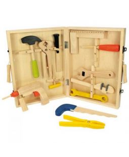 Bigjigs Toys, dřevěné nářadí pro děti v kufříku 32 x 24 cm