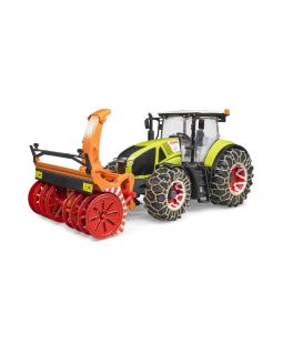 Bruder 3017 Traktor Claas Axion 950 se sněžnou frézou a řetězy