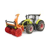 Bruder 3017 Traktor Claas Axion 950 se sněžnou frézou a řetězy