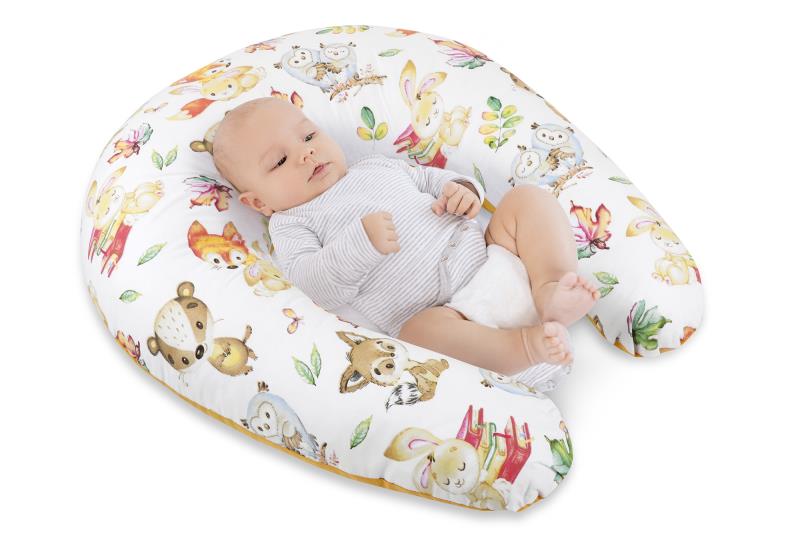 Bellatex Kojicí polštář s povlakem na zip, Zvířátko lesní - po obvodu 180cm