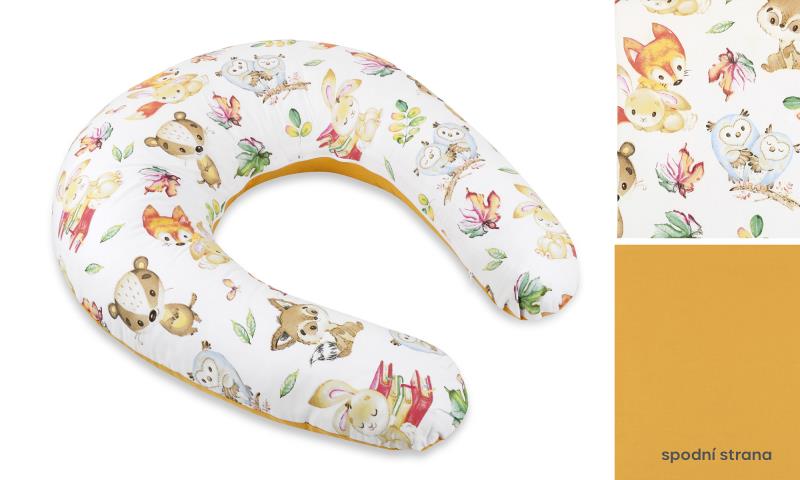 Bellatex Kojicí polštář s povlakem na zip, Zvířátko lesní - po obvodu 180cm