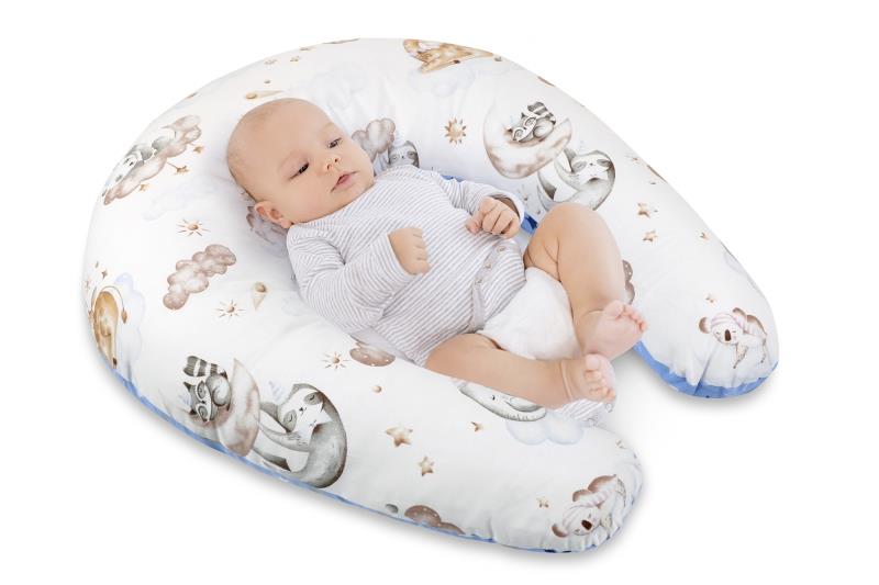 Bellatex Kojicí polštář s povlakem na zip, Zvířátko na obláčku - po obvodu 180cm