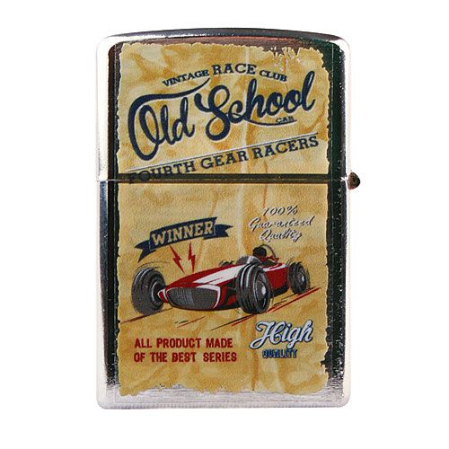 Kovový retro benzínový zapalovač - old school