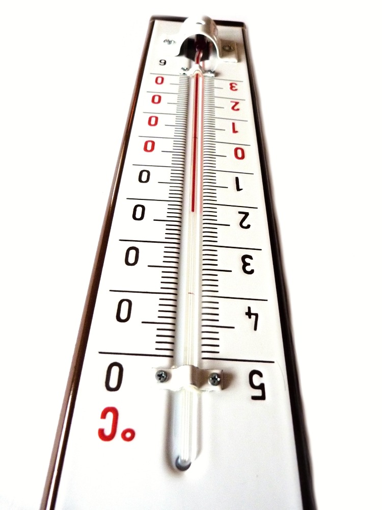 Venkovní teploměr smaltovaný, Hnědobílý 500x95 mm