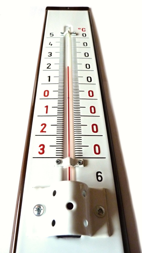 Venkovní teploměr smaltovaný, Hnědobílý 500x95 mm