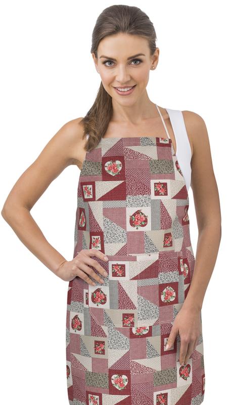 Bellatex Kuchyňská zástěra EMA, Patchwork bordová - 67x84 cm