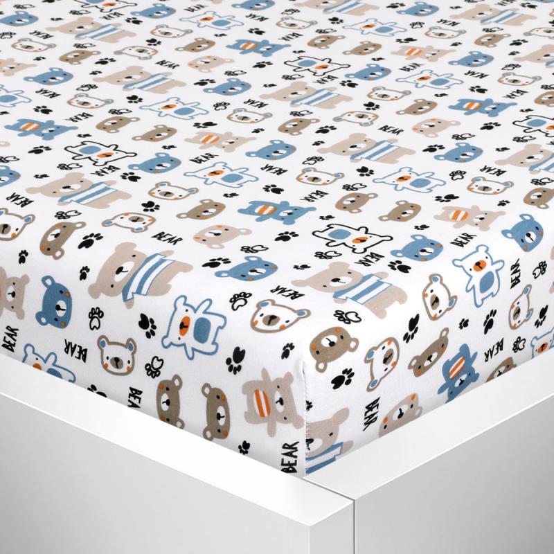Bellatex dětské prostěradlo jersey s elastanem, Medvídek - 60x120 cm