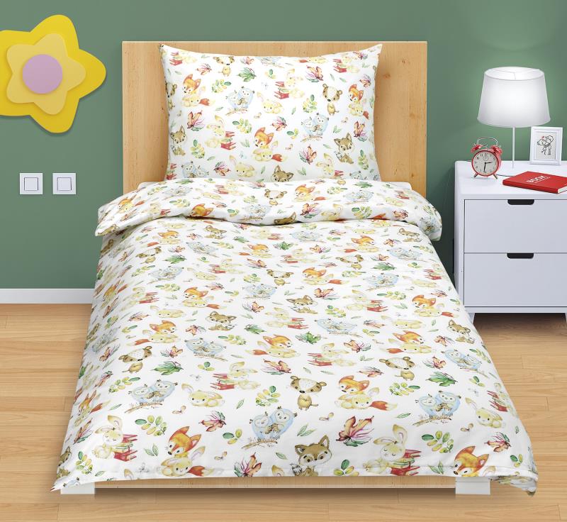 Bellatex Povlečení bavlna Junior, Zvířátko lesní - 140x200, 70x90cm