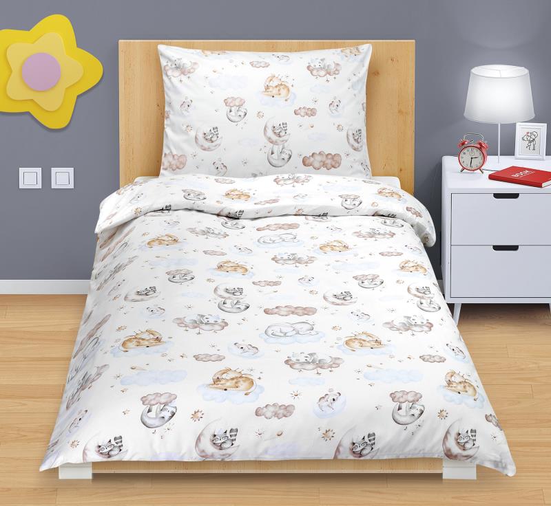 Bellatex Povlečení bavlna Junior, Zvířátko na obláčku - 140x200, 70x90cm