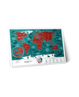 Stírací mapa světa, Travel Map Marine, 60 x 40 cm