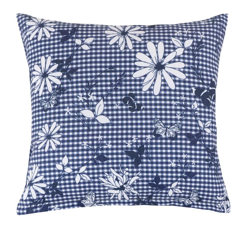 Bellatex Povláček DITA, Kostička s květem na modré - 45x45 cm