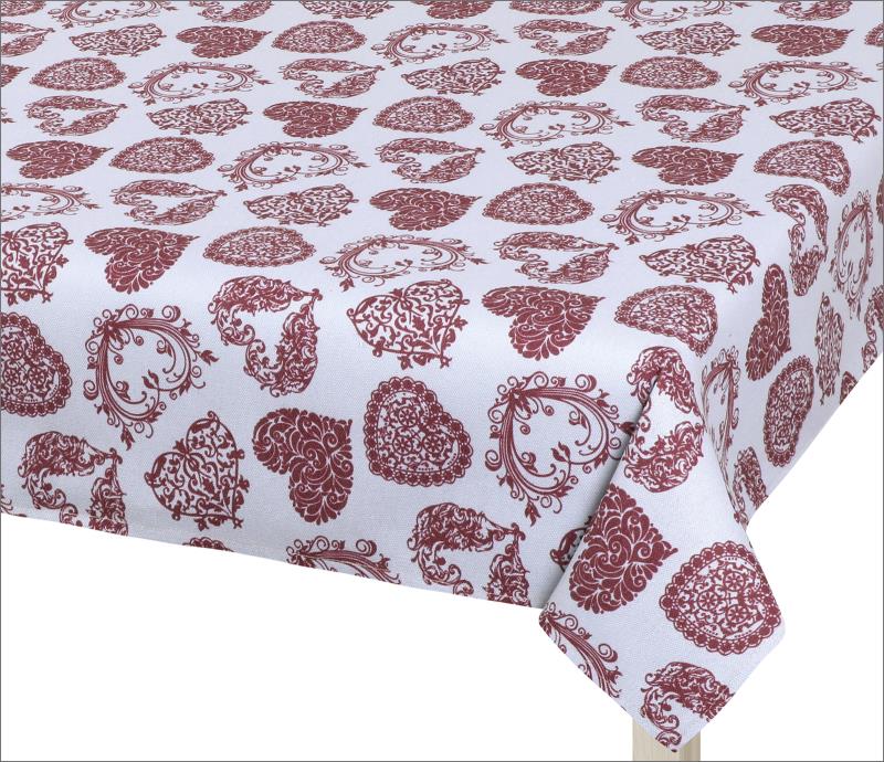 Bellatex Ubrus DITA, Srdce krajka šedá, vínová - 70x70 cm