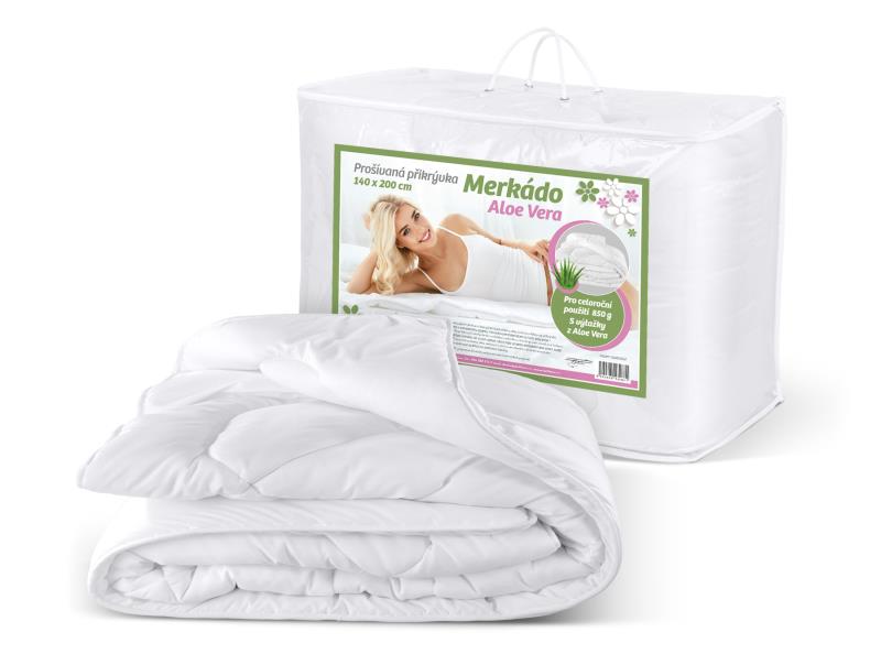 Bellatex Přikrývka Merkado Aloe Vera celoroční, 140x200, 850g - bílá - 140x200 cm