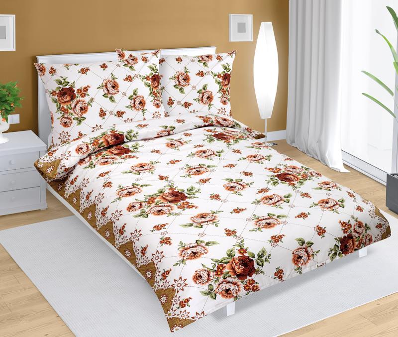Bellatex Povlečení bavlna s hotelovou kapsou, Růže béžová - 140x200, 70x90cm
