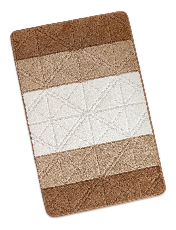 Bellatex Koupelná předložka BANY, Trojúhelník bílá, hnědá - 60x100 cm