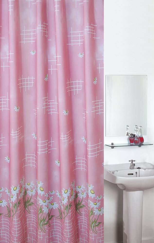 Bellatex koupelnový závěs, Růžové Kopretiny 180 x 200 cm