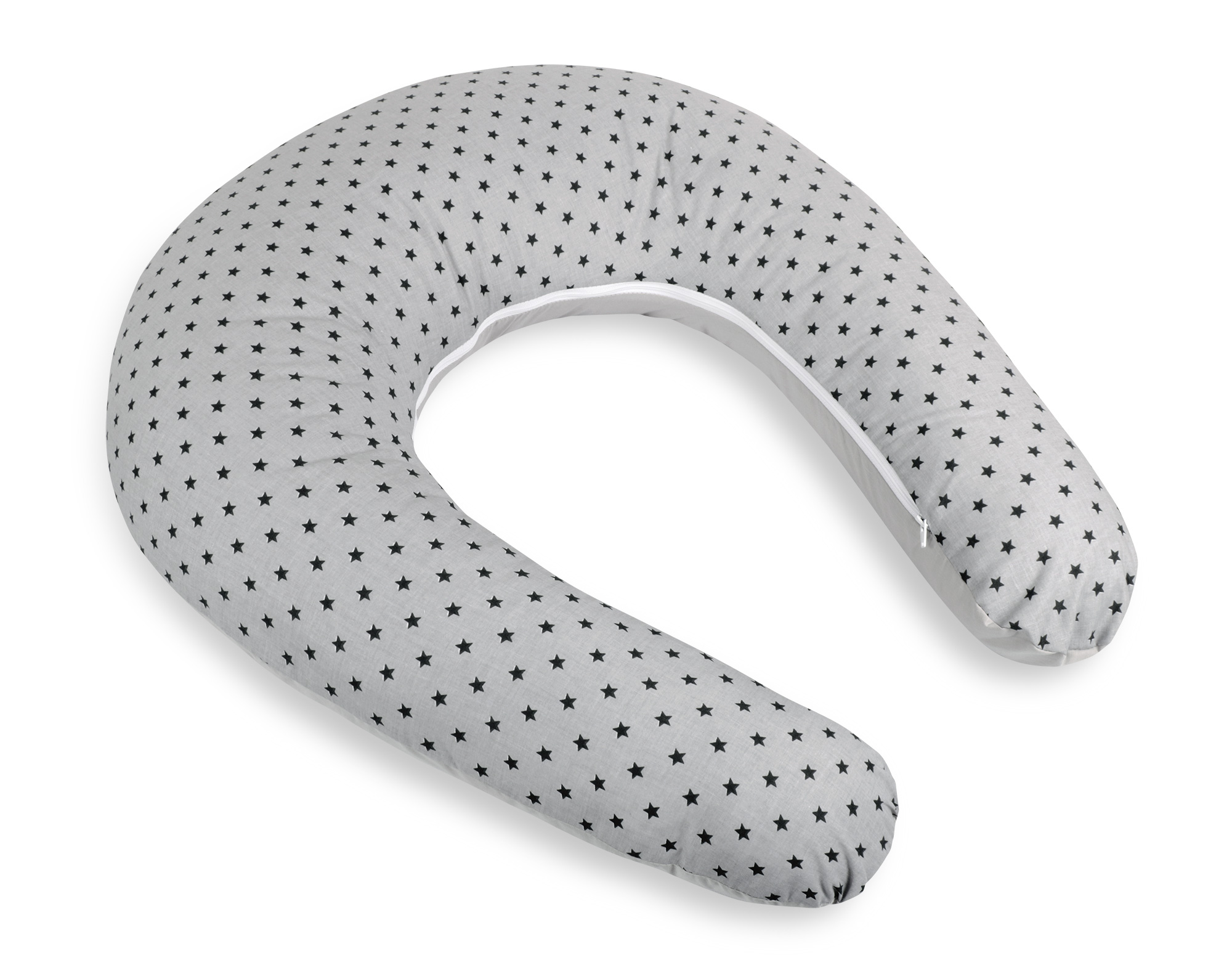 Bellatex Kojicí polštář s povlakem na zip, Hvězdička malá šedá - po obvodu 180cm