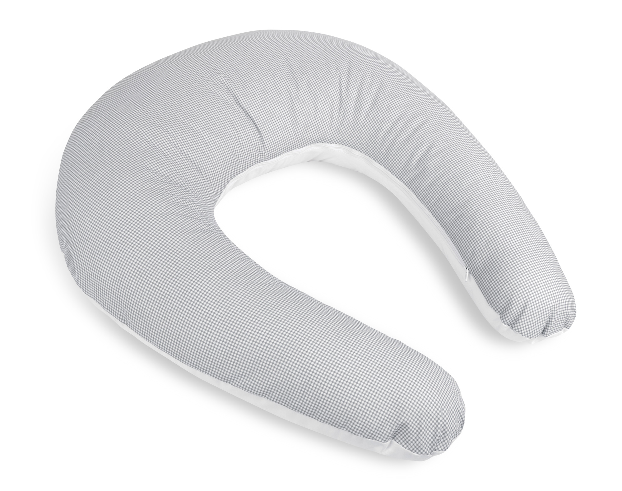 Bellatex Kojicí polštář s povlakem na zip Kostička šedá, bílá - po obvodu 180cm