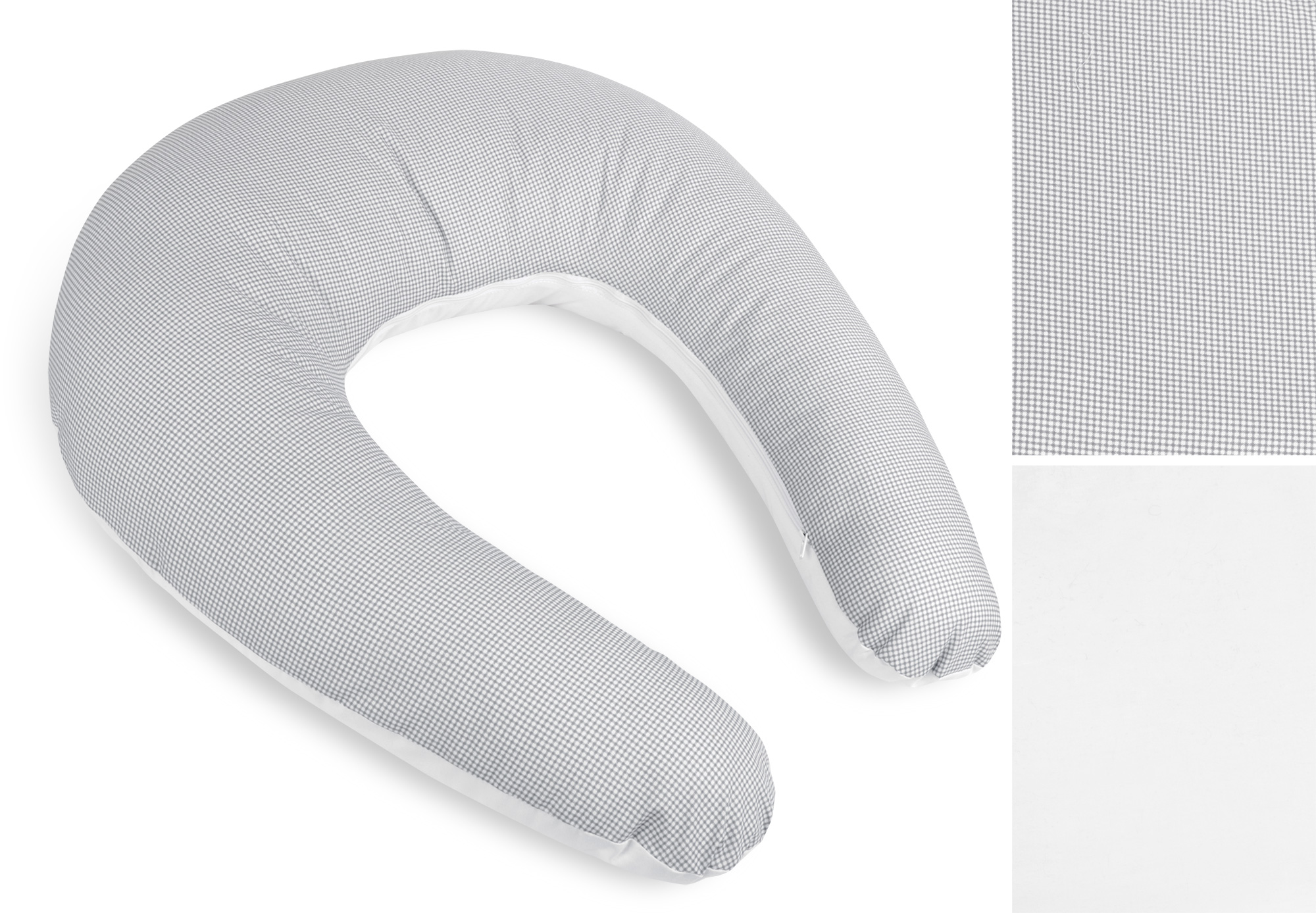 Bellatex Povlak na kojicí polštář na zip, Kostička šedo-bílá - 180 cm
