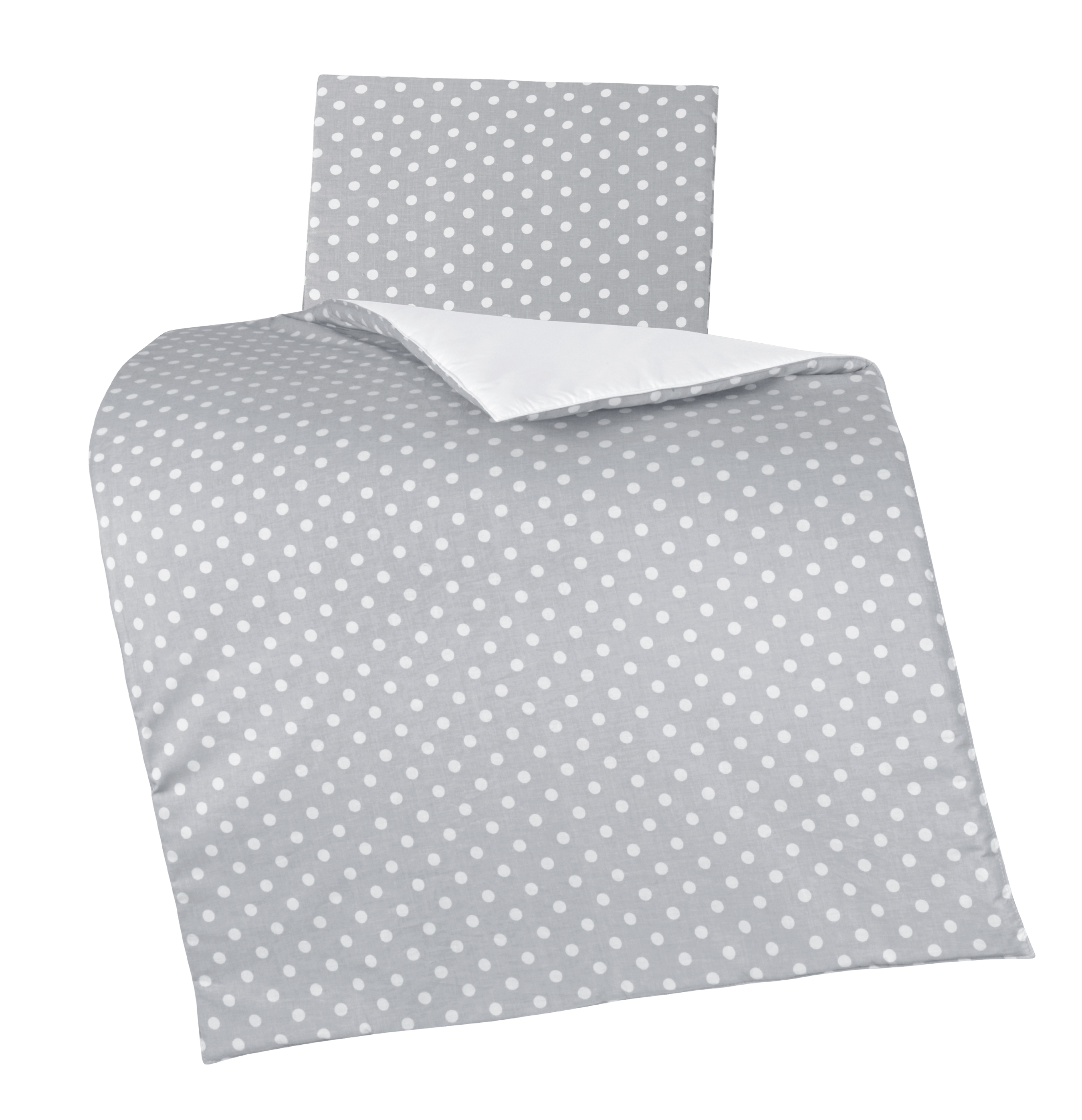 Bellatex Peřinka a polštářek pro kojence Puntík šedá, bílá - 75x100cm, 42x32cm