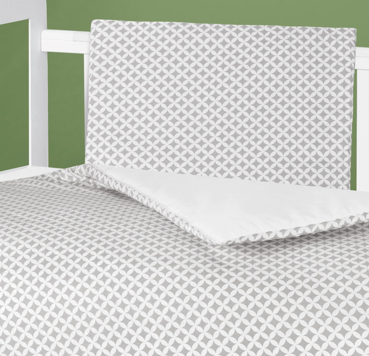 Bellatex Peřinka a polštářek pro kojence, Kosočtverec šedá, bílá - 75x100cm, 42x32cm