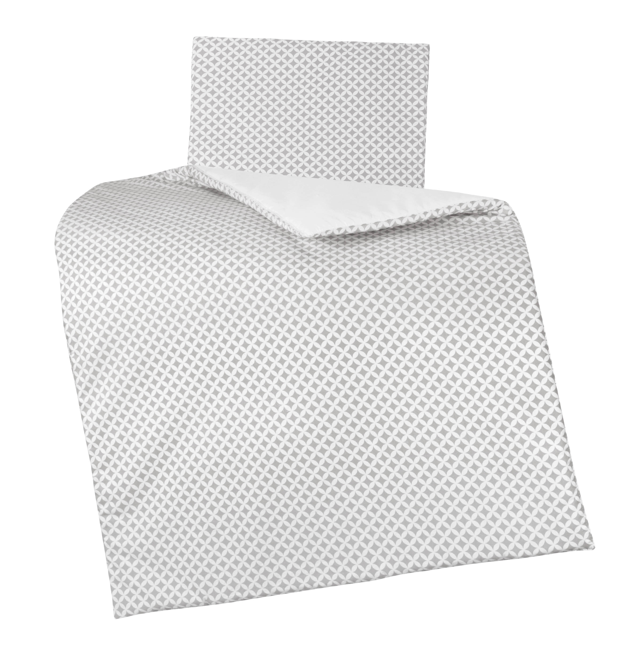Bellatex Peřinka a polštářek pro kojence, Kosočtverec šedá, bílá - 75x100cm, 42x32cm