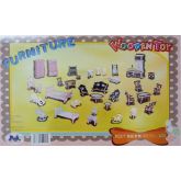 Woodcraft dřevěné 3D puzzle - Barevný nábytek do domečku