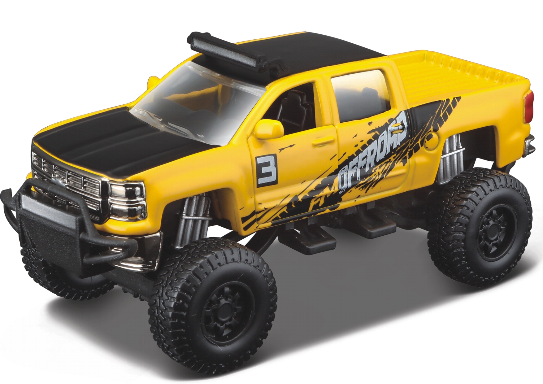 Maisto Chevrolet Silverado 1500 Z71 (2014) 4x4 Rebels, Žlutý 1:57