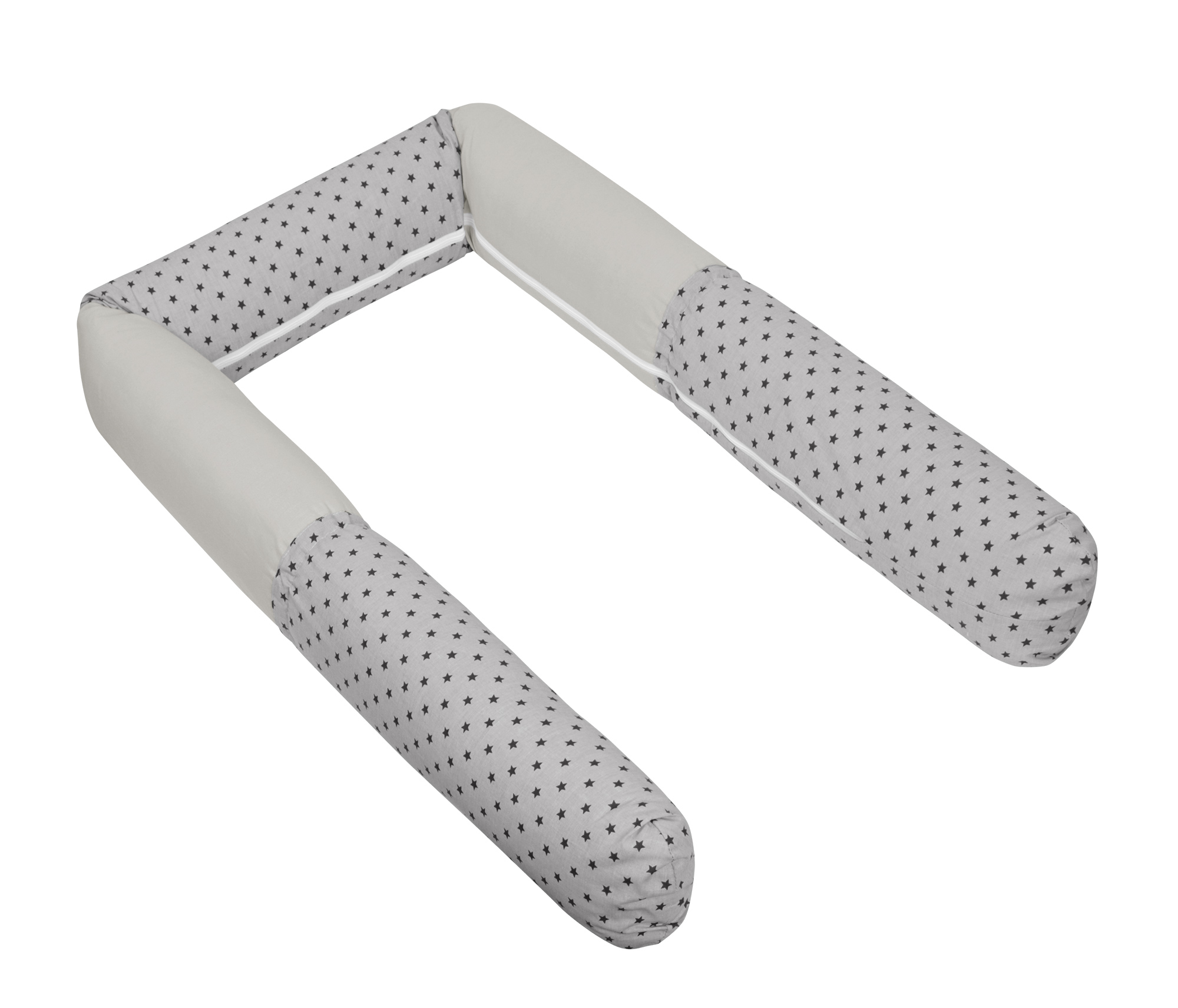 Bellatex Mantinel do dětské postýlky, Hvězdička šedá - průměr 12x240 cm
