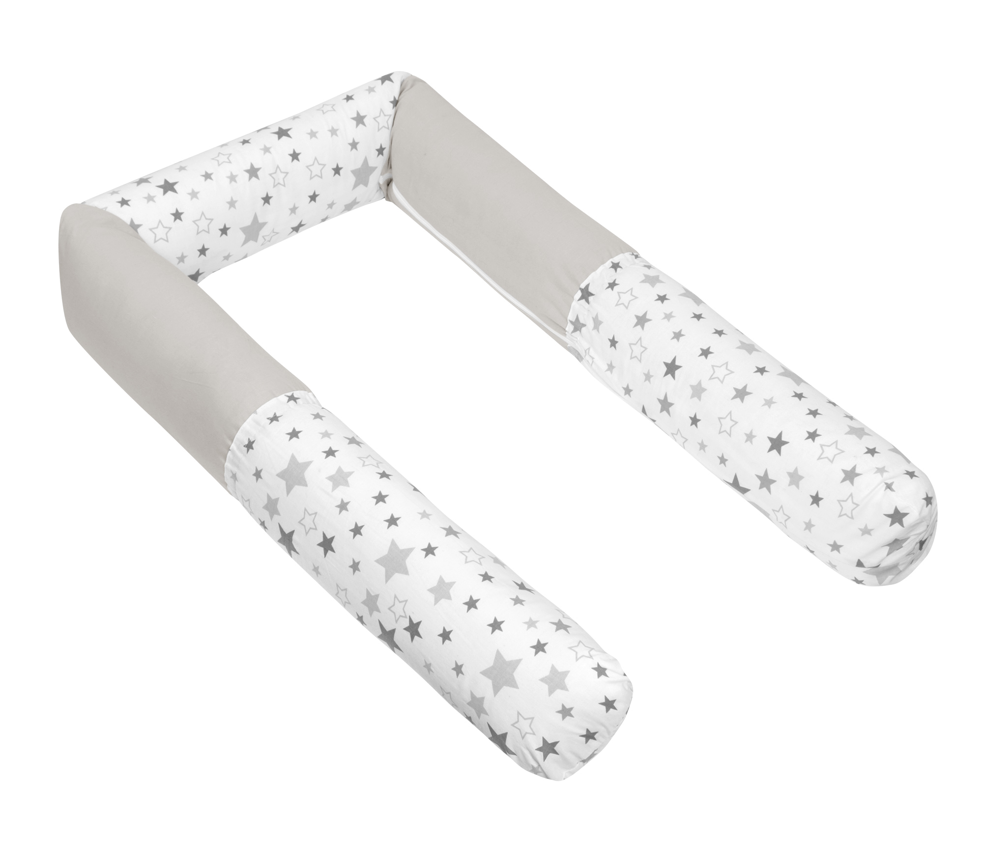 Bellatex Mantinel do dětské postýlky, Hvězda šedá, bílá - průměr 12x240cm
