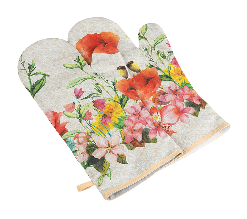 Bellatex Grilovací rukavice 2ks, Květ letní - 20x36 cm