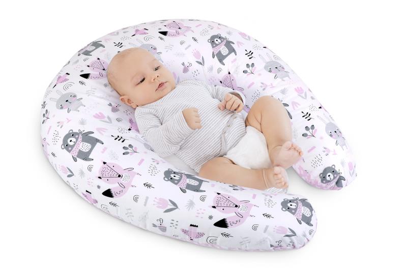Bellatex Kojicí polštář s povlakem na zip, Zvířátka - po obvodu 180 cm