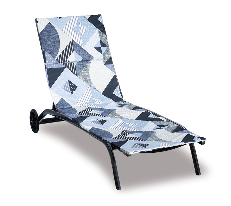 Bellatex Polstr na plážové lehátko, Geometrie modrá - 55x195 cm