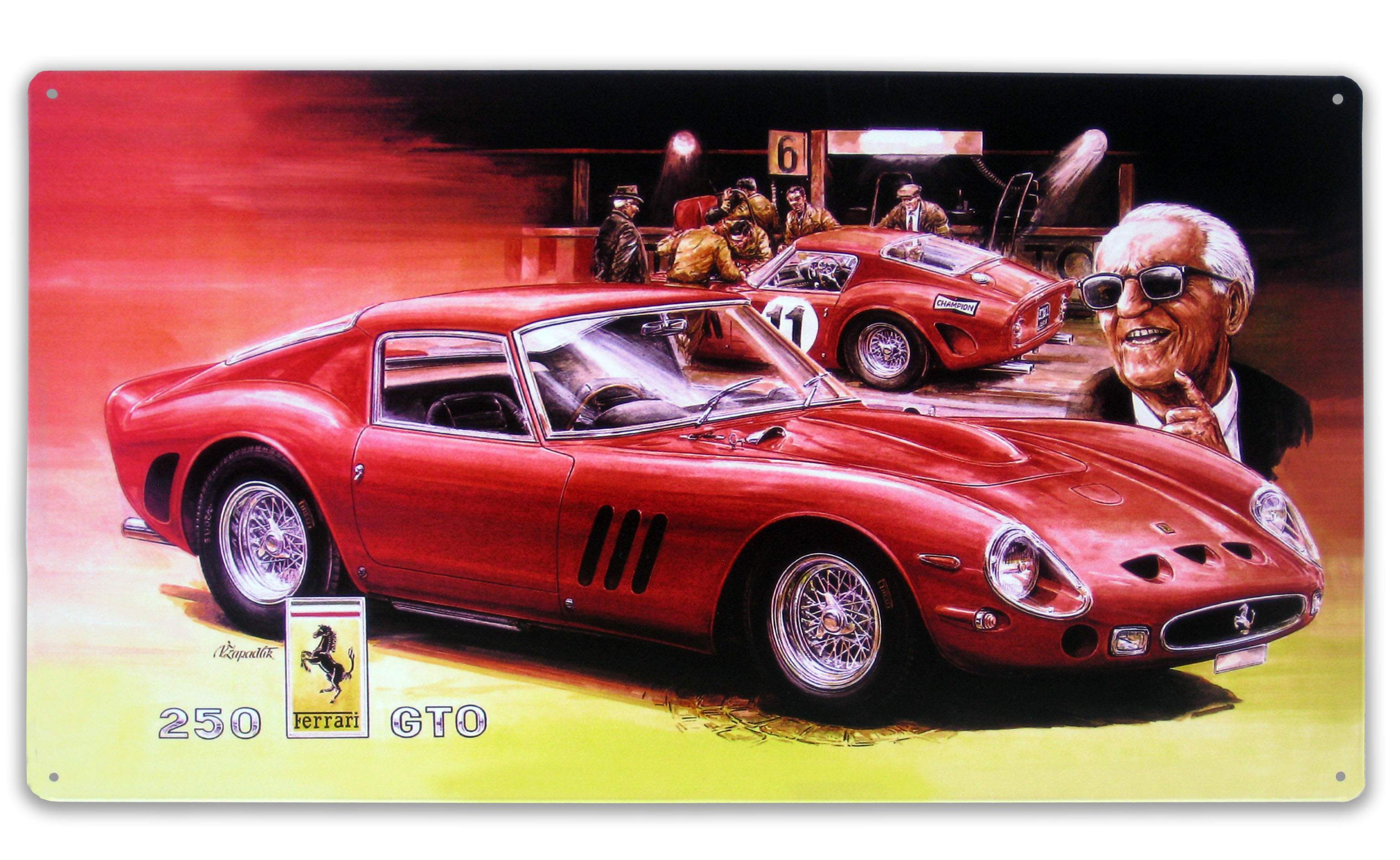 Plechová cedule Ferrari, 410 x 245 mm