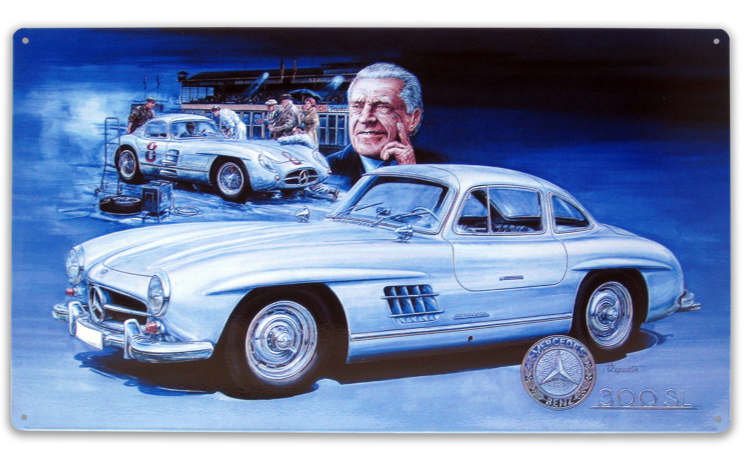 Plechová cedule Mercedes, 410 x 245 mm