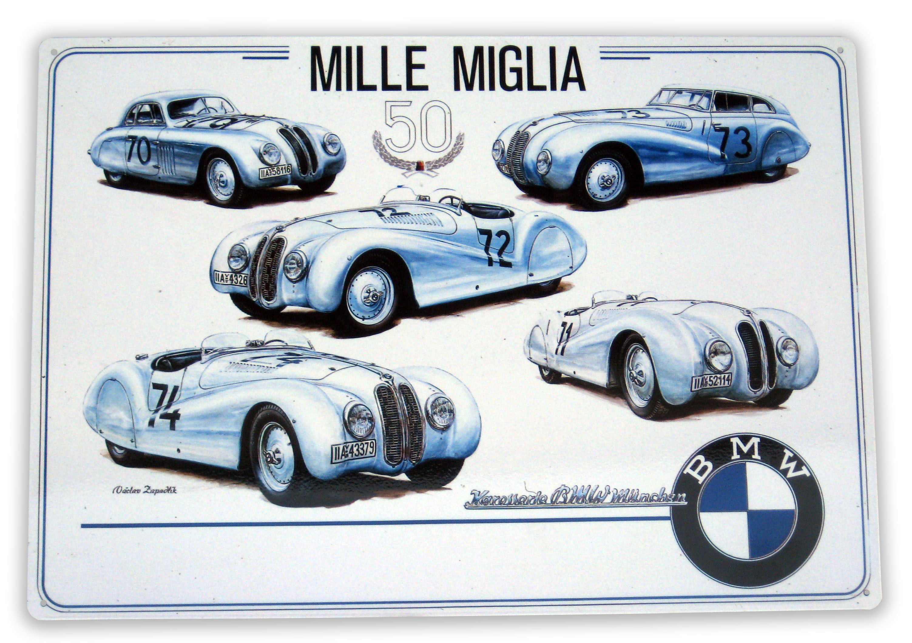 Plechová cedule BMW, 400 x 280 mm