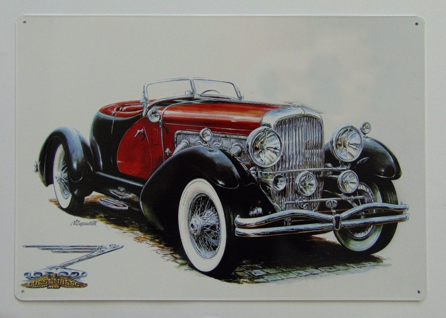 Plechová cedule Duesenberg SJ, 400 x 280 mm