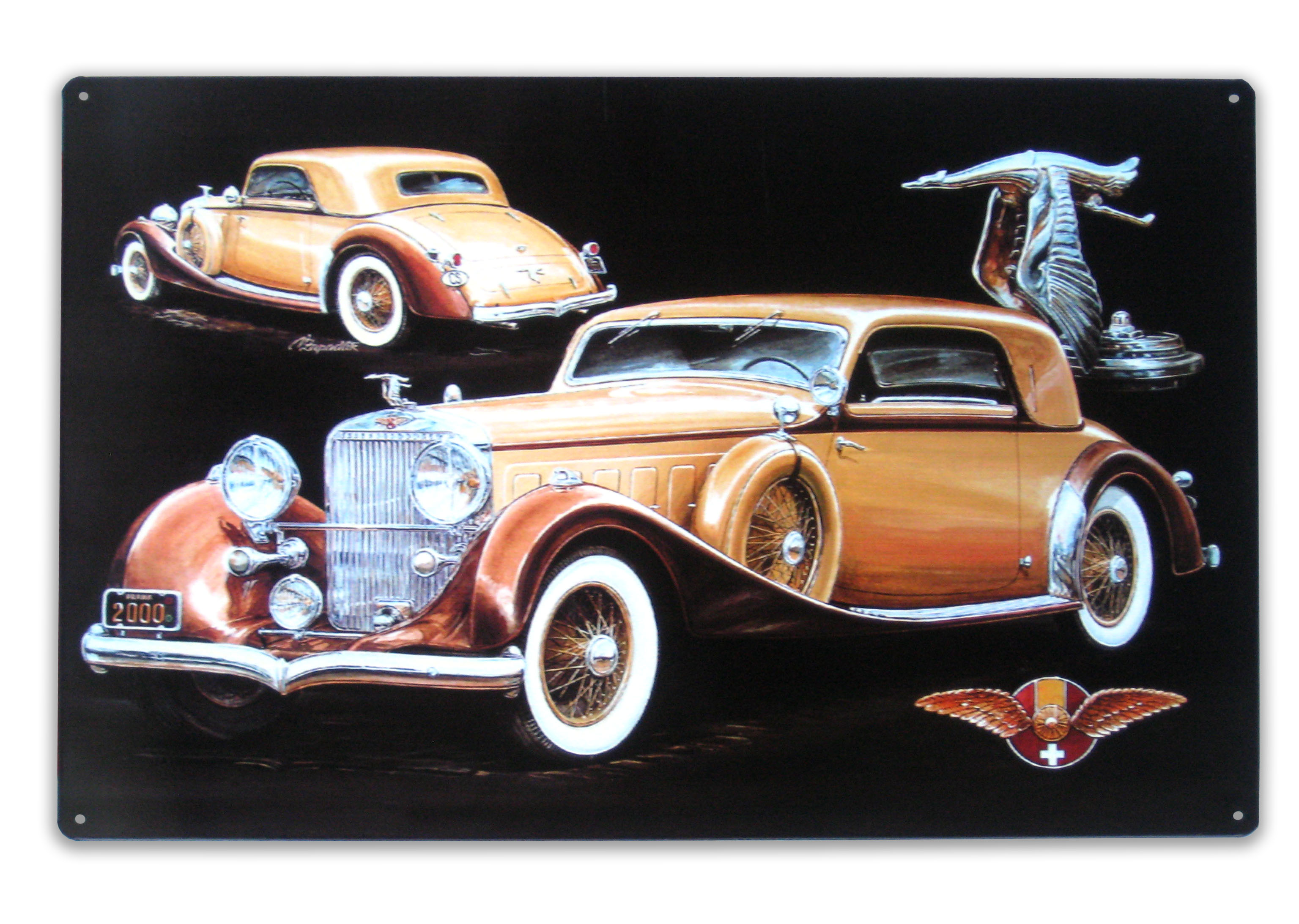 Plechová cedule Hispano Suiza J12, 400 x 280 mm