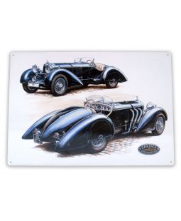 Plechová cedule 	Mercedes SSK, 400 x 280 mm