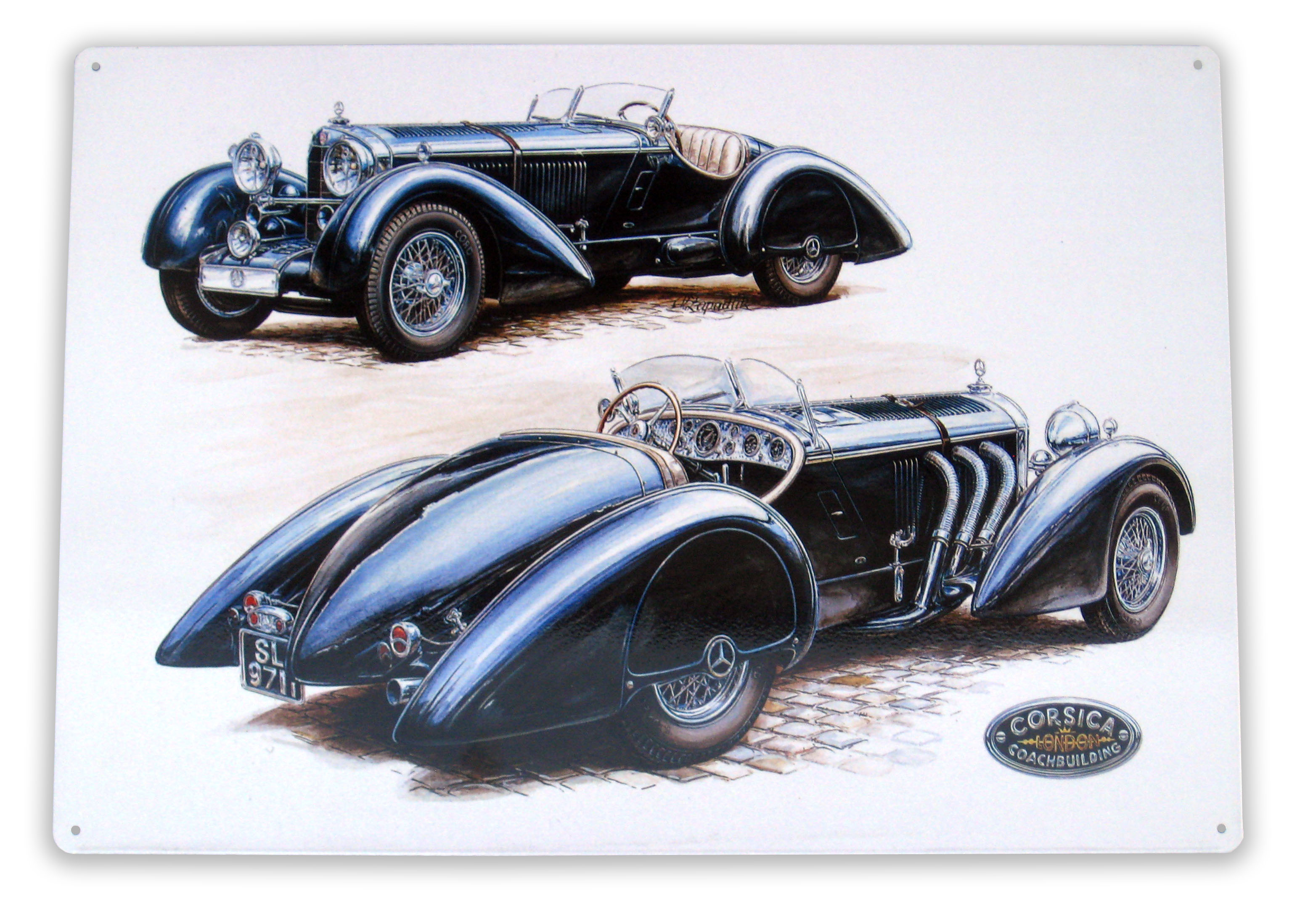 Plechová cedule Mercedes SSK, 400 x 280 mm
