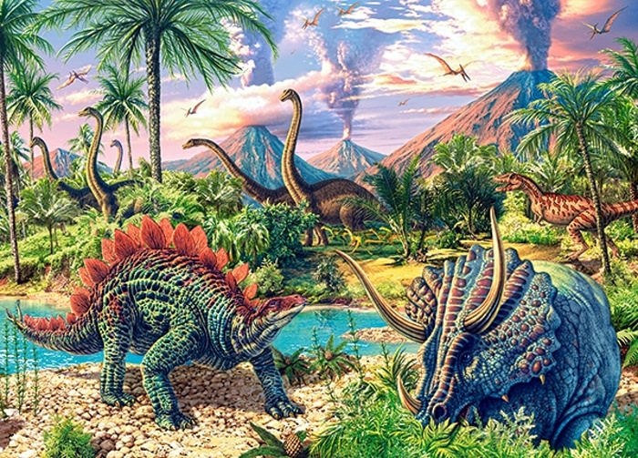 Castorland puzzle 120 dílků - Dinosauří vulkán