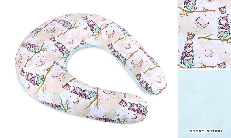 Bellatex Povlak na kojicí polštář na zip Sovička na větvi - po obvodu 180 cm