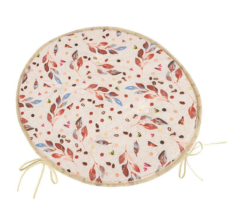 Bellatex Sedák BERTA kulatý hladký, Lísteček hnědá, béžová - průměr 40 cm