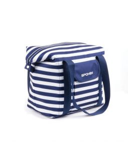 Plážová termo taška San Remo, Pruhy - námořnická modrá 52 cm