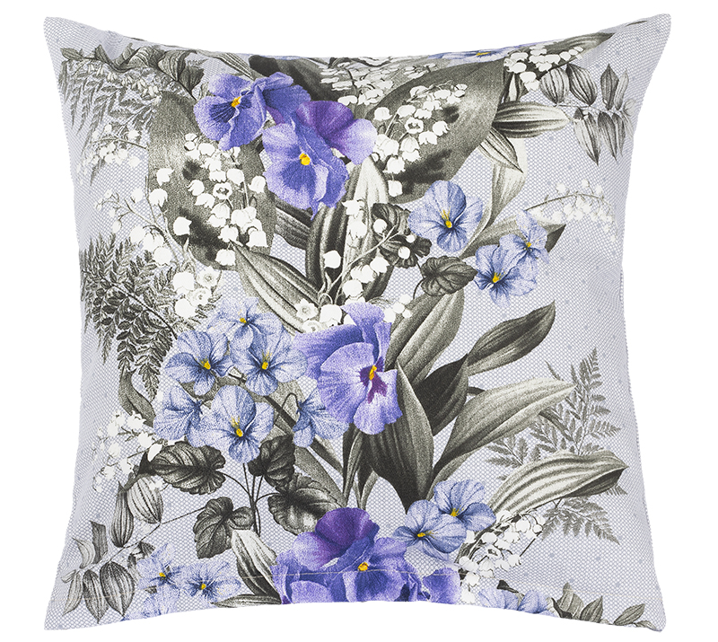 Bellatex Polštářek GITA, Macešky fialová - 45x45 cm