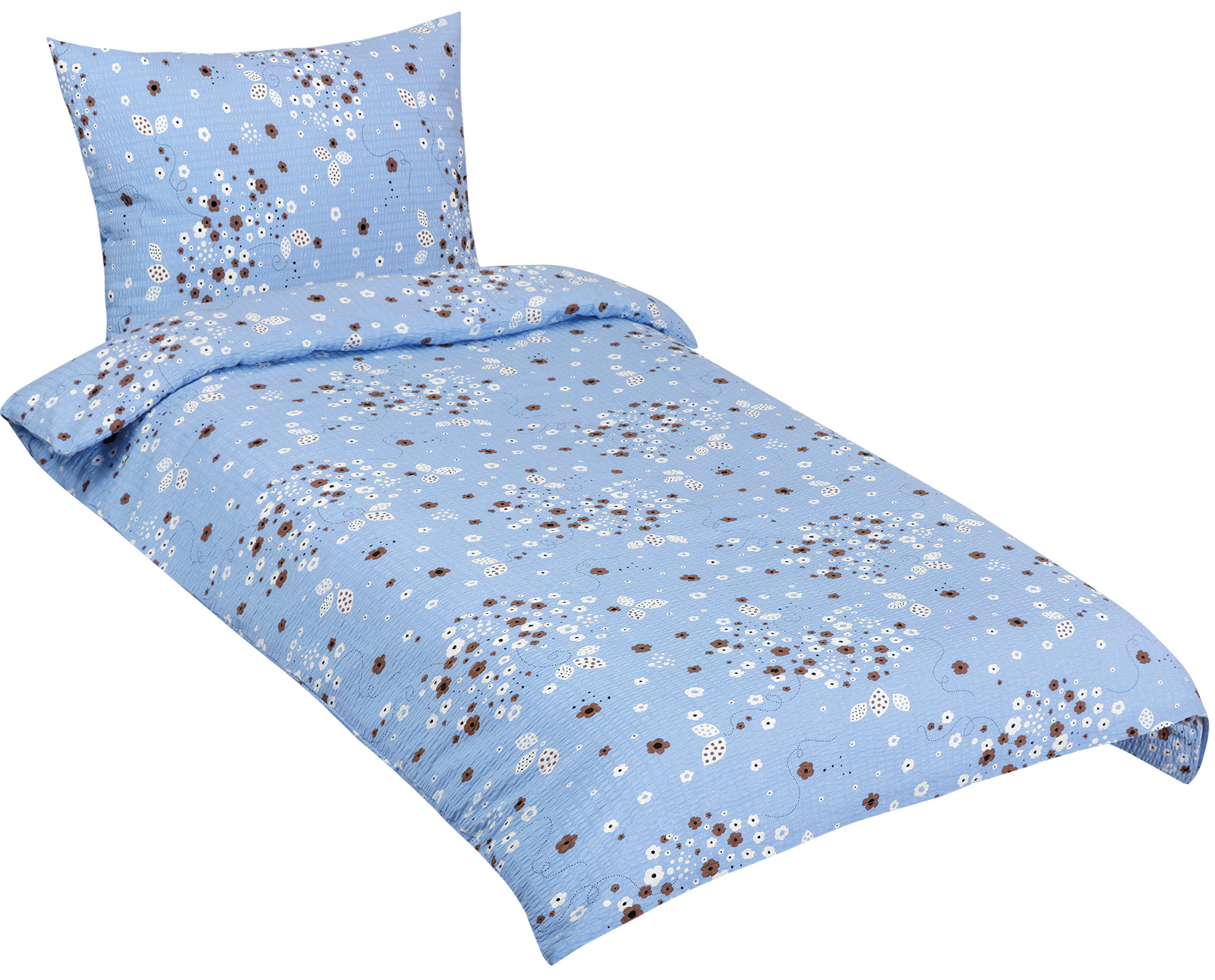 Bellatex Povlečení krepové, Kytička modrá - 140x220, 70x90 cm
