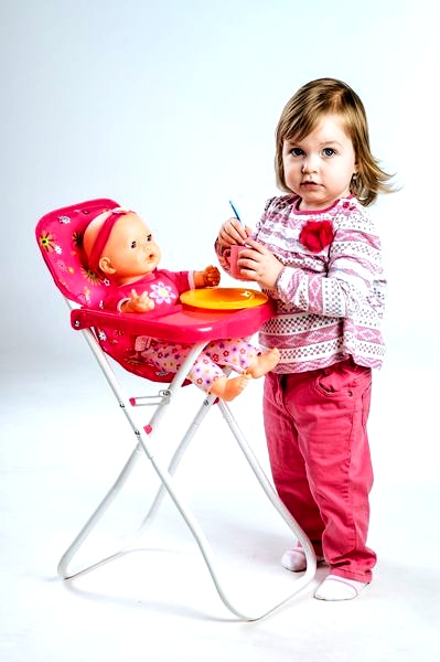Teddies Židlička pro panenky růžová, vysoká 60 cm