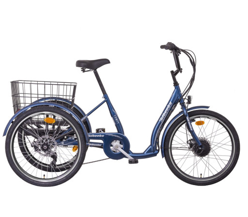 LIBERTY COMFY elektrická tříkolka pro seniory 24" 6spd Disk, modrá, 36V 10,4Ah