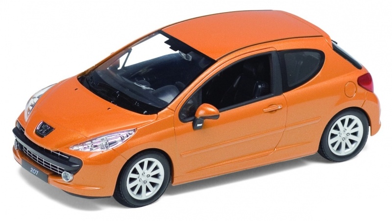 Welly Peugeot 207 oranžový 1:24