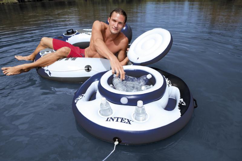 INTEX Mega Chladící plovoucí lednička šedo/modro/bílá